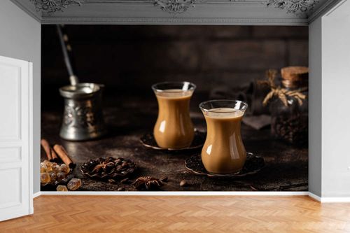 Fototapeta HERBATA CYNAMON KAWA Z MLEKIEM 370x250 na Arena.pl