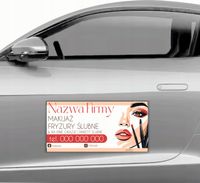 MAGNES na samochód MATA MAGNETYCZNA REKLAMOWA 30x60 CM NAZWA FIRMY MAKIJAŻ