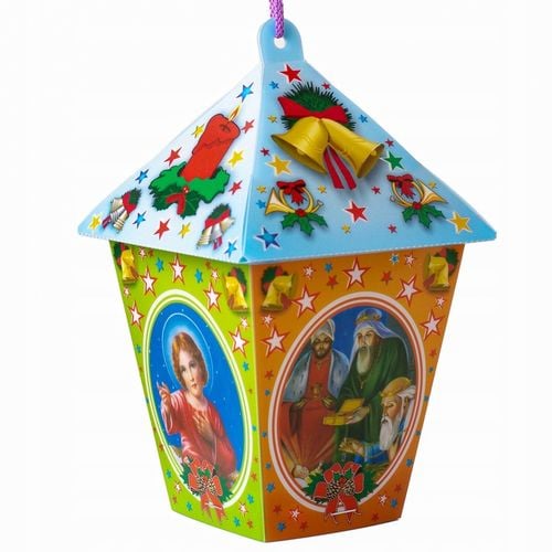 LAMPION ADWENTOWY DLA DZIECI ŚWIECĄCY LED MULTIKOLOR NA RORATY Niebieski na Arena.pl