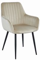 Krzesło SOLDEN - aksamit beż / nogi czarne x 1