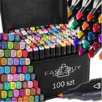 MARKERY FLAMASTRY PISAKI ALKOHOLOWE DWUSTRONNE PRO ZESTAW 100SZT + TORBA