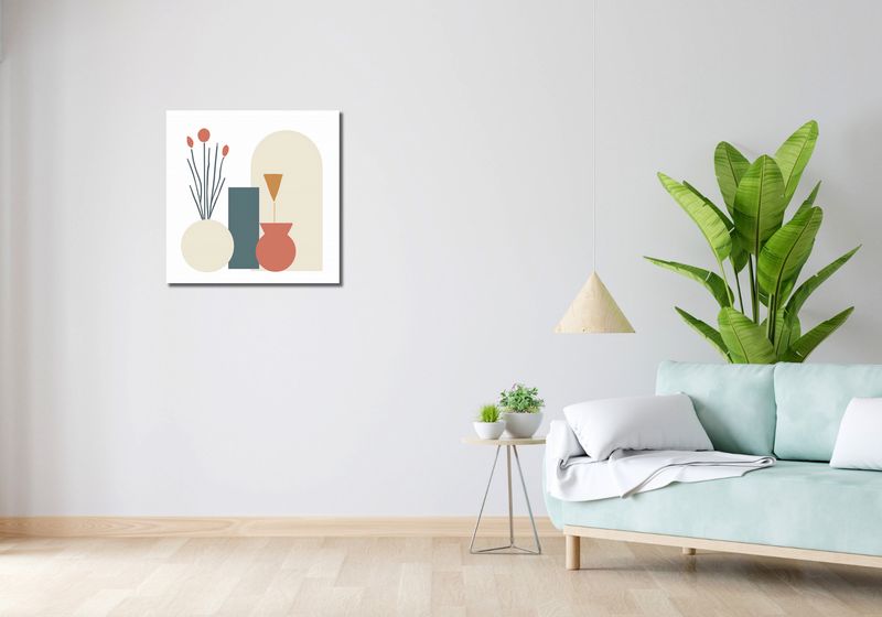 Obraz 60x60cm Kremowe Wazony zdjęcie 2