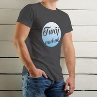 Grafitowa, bawełniana koszulka z Twoim nadrukiem XS