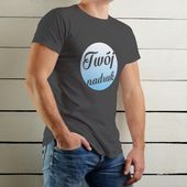 Grafitowa, bawełniana koszulka z Twoim nadrukiem M