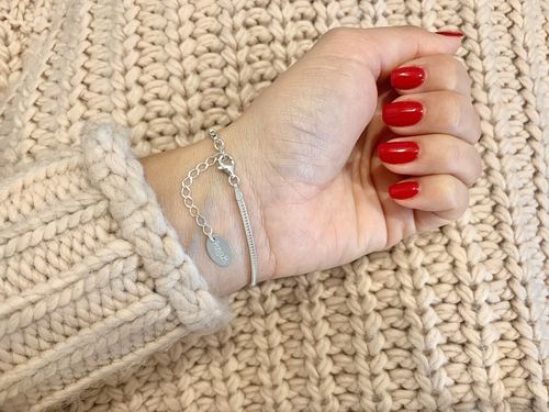 SREBRNA BRANSOLETKA DAMSKA CYRKONIA NA RĘKĘ REGULOWANA DLA NIEJ + GRAWER na Arena.pl