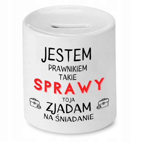 Skarbonka Dla Prawnika Jestem Prawnikiem Prezent Z Nadrukiem Ze Zdjęciem zdjęcie 1