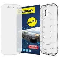 Szkło hybrydowe do CAT S42 / S42 H+ - 5.5" MATOWE + ETUI silikonowe TPU