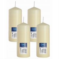 ZESTAW 4 ŚWIEC STOŁOWYCH WALEC KLASYCZNA ŚWIECZKA 15cm 48h ECRU