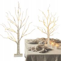 DRZEWKO ŚWIECĄCE ŚWIĄTECZNE BRZOZA OZDOBA DEKORACJA BIAŁA DIODY LED 60CM