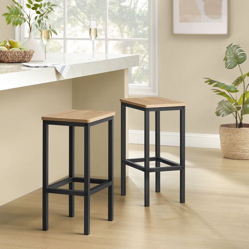 Taboret barowy OSKAR 2 szt. dąb sonoma do kuchni i jadalni styl loft na Arena.pl