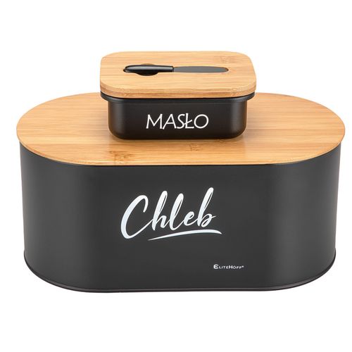CHLEBAK STALOWY + MASELNICZKA Z NOŻYKIEM E-6021 na Arena.pl
