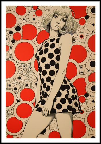 Plakat 61x90,5cm Czerwone Kropki na Arena.pl