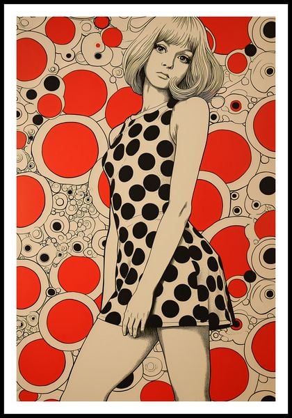 Plakat 61x90,5cm Czerwone Kropki zdjęcie 3