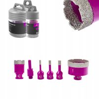 Otwornica Diamentowa Koronka do gresu M14 ZESTAW ⌀ 6,8,10,35,68 mm ADAPTER