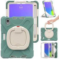 Etui na iPad Mini 6 z Obrotową Podstawką Pancerne Zielone