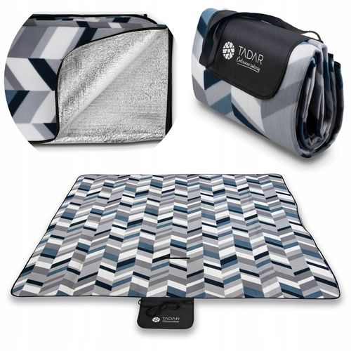 MATA KOC PIKNIKOWY Z TERMO IZOLACJA 200X200CM SZARO GRANATOWY na Arena.pl