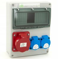 ROZDZIELNICA ROZDZIELNIA BUDOWLANA OKABLOWANA 2*230V + SIŁA 16A/5 400V IP44