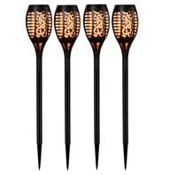 Lampa solarna pochodnie, imitacja płomienia 12 LED, zestaw 4 szt.