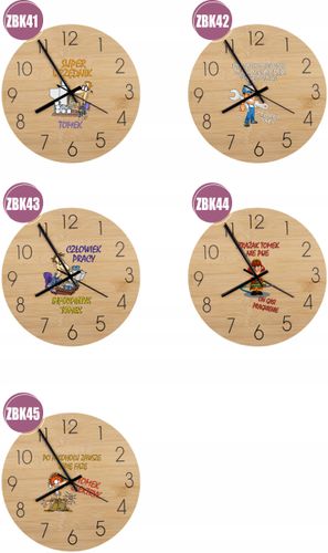 Bambusowy ZEGAR ścienny z nadrukiem UV prezent dla STRAŻAKA na Arena.pl