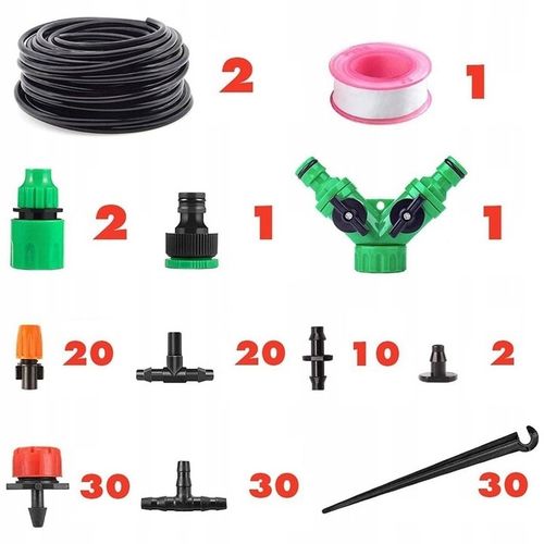 ZESTAW NAWADNIANIA AUTOMATYCZNEGO TRWANIKÓW KWIATÓW OGRODU SZKLARNI KURTYNA na Arena.pl