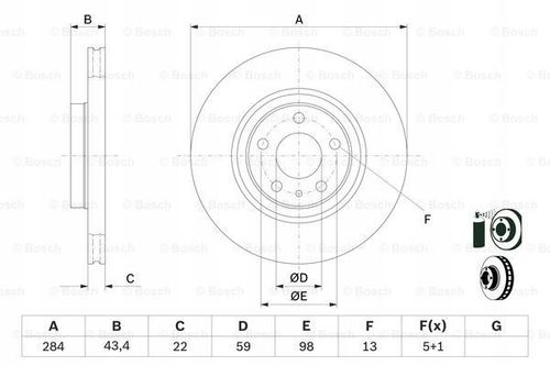 TARCZA HAM PRZOD 284X22 V BOSCH na Arena.pl