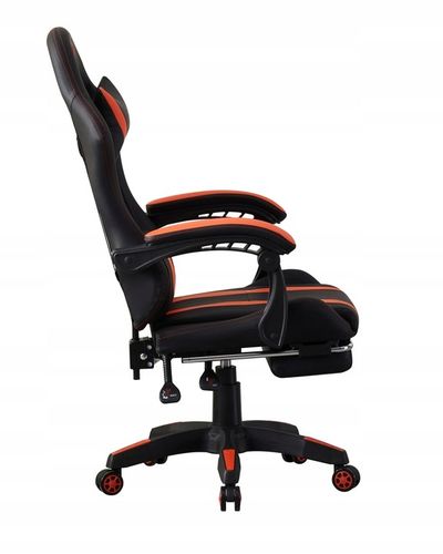 FOTEL GAMINGOWY HORSEKING Z PODNÓŻKIEM OBROTOWY DO GRY KRZESŁO CZERWONY na Arena.pl