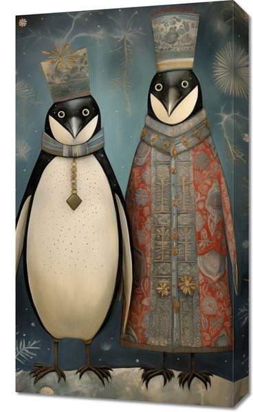 Obraz 40x70cm Królewskie Pingwiny zdjęcie 1