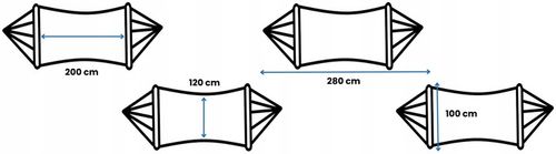POTENZA Hamak ROMA 200x120 z poprzeczkami na Arena.pl