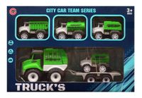 DUŻY ZESTAW POJAZDÓW MIEJSKICH 4 POJAZDY DLA DZIECI