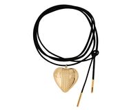 Czarny choker z serduszkiem i literkami BB