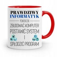 Kubek Czerwony Informatyka Programisty Prezent Z Nadrukiem Ze Zdjęciem