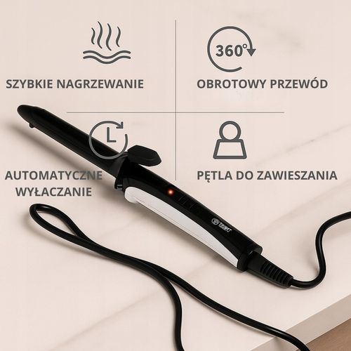 Lokówka do Włosów Długich Krótkich CERAMICZNA STOŻKOWA LOKI First na Arena.pl