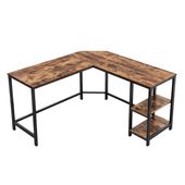 Biurko loftowe narożne 138x138 cm rustykalne czarne nogi GAB