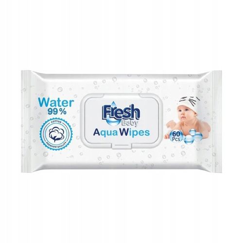 9x AQUA WIPES Nawilżane Chusteczki dla Dzieci Mokre 99% Pure Water 60 szt na Arena.pl