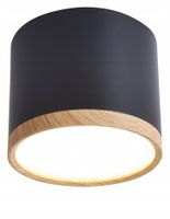 Lampa sufitowa punktowa LED czarna drewniana tuba Candellux