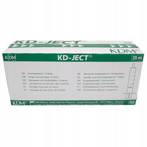 STRZYKAWKA STRZYKAWKI 20ML STERYLNE LUER DWUCZĘŚCIOWE KD-JECT KDM 100SZT na Arena.pl
