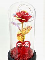 WIECZNA RÓŻA W SZKLE LED Serce Kocham Cię rose na Walentynki
