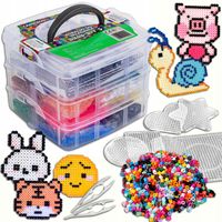 Prasowanka Koraliki do Prasowania Zestaw 9000 el Szablony Kuferek Wzory XXL