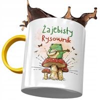 Kubek Żółty Dla Rysownika Żajebisty Rysownik Z Nadrukiem Ze Zdjęciem