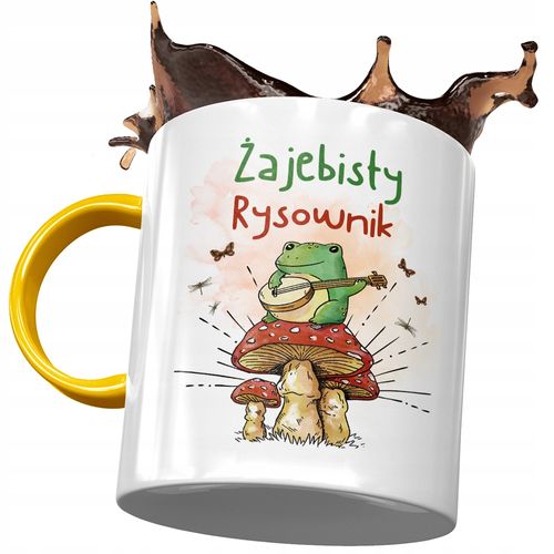 Kubek Żółty Dla Rysownika Żajebisty Rysownik Z Nadrukiem Ze Zdjęciem na Arena.pl