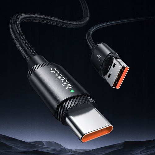 MCDODO KABEL USB-C SZYBKIE ŁADOWANIE DO SAMSUNG XIAOMI TYP C 6A 120W 2M LED na Arena.pl