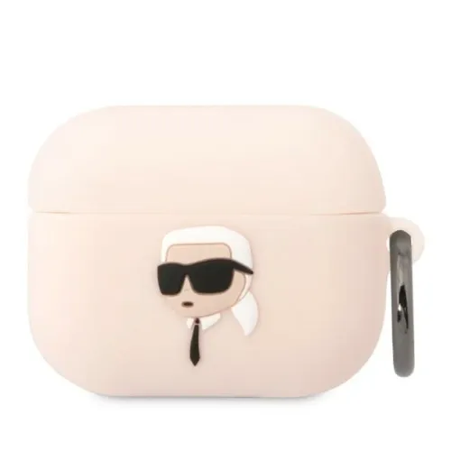 Etui Karl Lagerfeld Silicone Karl Head 3D na AirPods Pro - różowe na Arena.pl