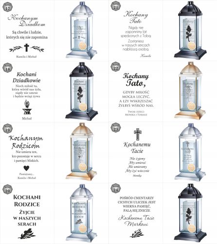 Luksusowy znicz personalizowany cytat grawer z napisem dedykacją inicjałami na Arena.pl