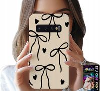 ETUI DO SAMSUNG GALAXY S10 - BEŻOWE KOKARDKI WSTĄŻKA MODNE WZORY