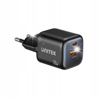 Ładowarka sieciowa Unitek GaN 20W, USB-C, USB-A, PD 3.0, czarna