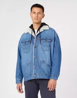 WRANGLER OVERSIZED SHERPA MĘSKA KURTKA JEANSOWA NEW FAVORITE W478LH21Y L