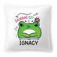 Poduszka Dla Ignacego Na Urodziny Ze Zdjęciem Na Prezent Biała 40X40 Cm