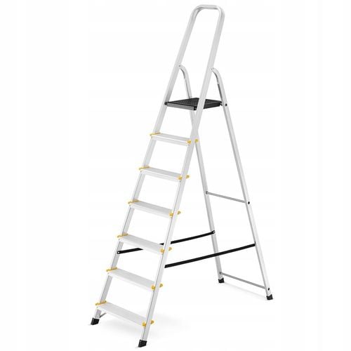 Drabina aluminiowa domowa jednostronna profesjonalna HIGHER 7 stopni na Arena.pl
