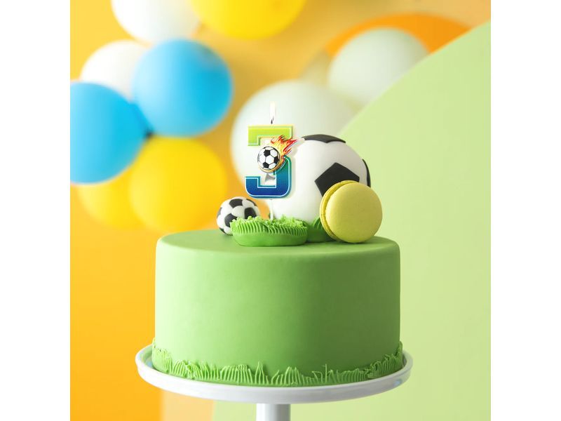 Świeczka urodzinowa z cyfrą "3", Piłka nożna zdjęcie 2