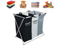 KOSZ NA PRANIE 3 KOMOROWY ORGANIZER WOLNOSTOJĄCY POJEMNIK 135L